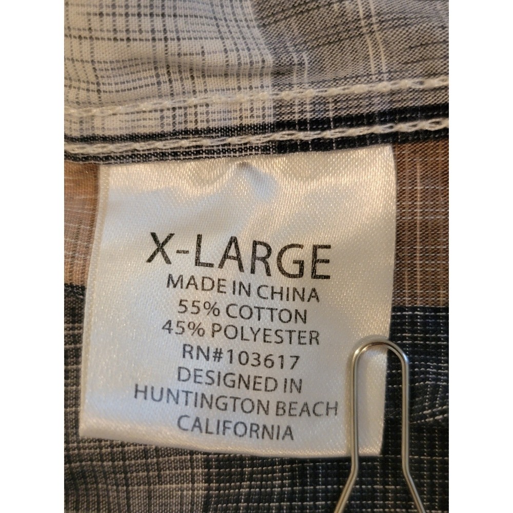 Coastal Western Pearl Snap Shirt Mens XL Tan Blue Plaid Long Sleeve Excellent - Picture 5 of 10